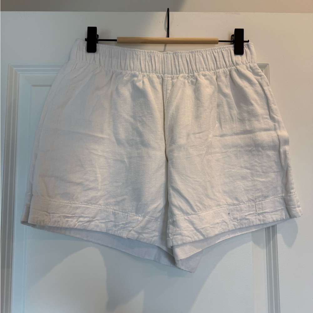 Abercrombie White Linen Shorts